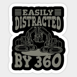 Easily Distracted By 360, Construction Site Sticker